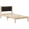 vidaXL Estructura de Cama con Cabecera Tapizada Negro 90 x 200 cm
