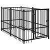 vidaXL Perrera de acero negro 193,5x97x100 cm