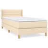 vidaXL Cama box spring con colch&oacute;n tela color crema 90x200 cm