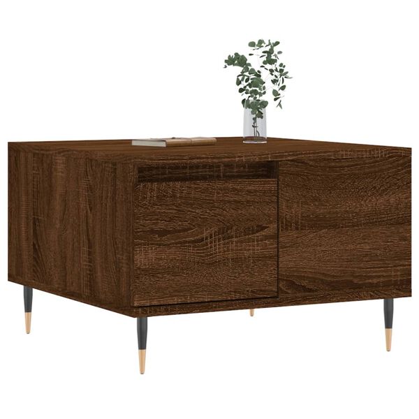 vidaXL Mesa de centro madera contrachapada roble marr&oacute;n 55x55x36,5 cm
