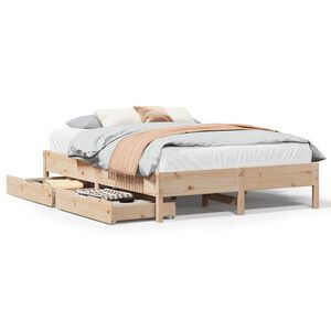 vidaXL Estructura de cama sin colch&oacute;n madera maciza de pino 160x200 cm
