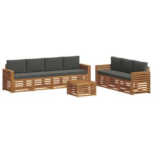 vidaXL Juegos de sof&aacute;s con coj&iacute;n 8 pcs Natural y Antracita