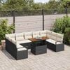 vidaXL Conjunto de sof&aacute; de jard&iacute;n 10 pcs Negro Polirat&aacute;n