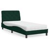 vidaXL Cama con colch&oacute;n terciopelo verde oscuro 80x200 cm