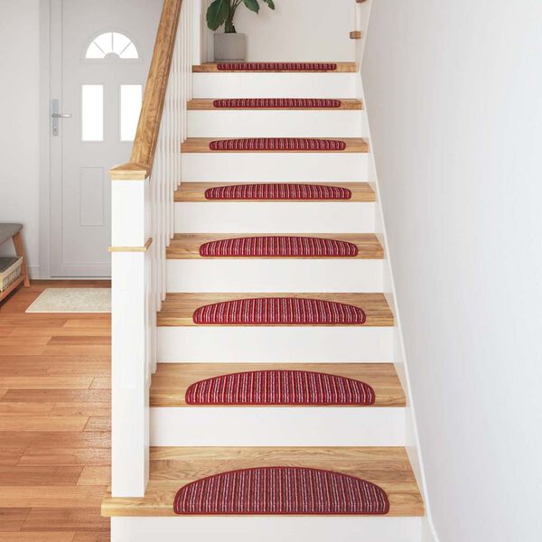 vidaXL Alfombras autoadhesivas para escaleras 15 pcs Rojo