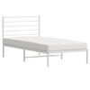 vidaXL Estructura cama sin colchón con cabecero metal blanco 80x200 cm