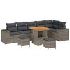 vidaXL Conjunto de sof&aacute; de jard&iacute;n 9 uds. 6-N&uacute;mero de plazas Gris