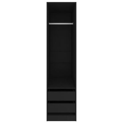 vidaXL Armario con cajones de madera contrachapada negro 50x50x200 cm