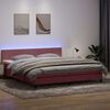 vidaXL Cama box spring con colch&oacute;n y LED terciopelo rosa 180x220 cm