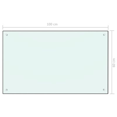 vidaXL Protección salpicaduras cocina vidrio templado blanco 100x60 cm