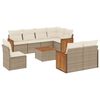 vidaXL Set de sof&aacute;s de jard&iacute;n 9 pzas con cojines rat&aacute;n sint&eacute;tico beige