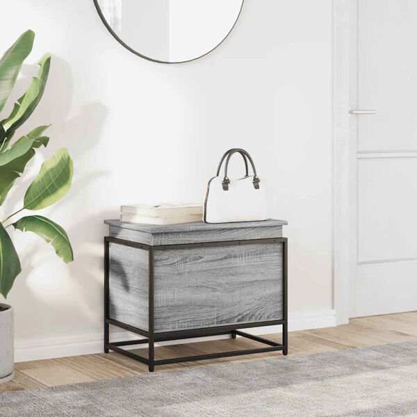 vidaXL Caja de almacenaje con tapa madera gris Sonoma 60x40x51,5 cm