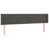 vidaXL Cabecero con LED de terciopelo gris oscuro 183x16x78/88 cm