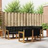 vidaXL Conjunto de sof&aacute;s de exterior con coj&iacute;n 7 pcs Natural y negro