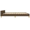 vidaXL Cama sin colch&oacute;n tela marr&oacute;n oscuro 200x200 cm