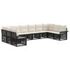 vidaXL Conjunto de sof&aacute;s de jard&iacute;n 10 pcs Negro rat&aacute;n sint&eacute;tico