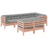 vidaXL Set de sof&aacute;s jard&iacute;n 7 pzas con cojines madera abeto Douglas