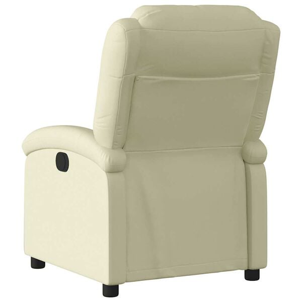 vidaXL Sill&oacute;n reclinable de cuero aut&eacute;ntico crema