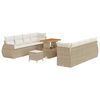 vidaXL Conjunto de sof&aacute; de jard&iacute;n 11 uds. Beige rat&aacute;n sint&eacute;tico