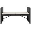vidaXL Set muebles de jard&iacute;n 5 piezas y cojines rat&aacute;n sint&eacute;tico negro