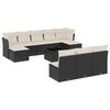 vidaXL Set de sof&aacute;s de jard&iacute;n 11 pzas y cojines rat&aacute;n sint&eacute;tico negro