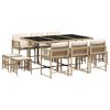 vidaXL Set comedor de jard&iacute;n 11 pzas con cojines rat&aacute;n sint&eacute;tico beige
