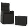 vidaXL Juego de muebles jard&iacute;n 2 piezas rat&aacute;n sint&eacute;tico y acero negro