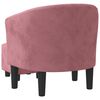 vidaXL Sill&oacute;n con taburete terciopelo rosa