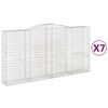 vidaXL Cestas de gaviones 7 uds forma de arco hierro 400x50x200/220 cm