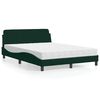 vidaXL Cama con colch&oacute;n Dover terciopelo verde oscuro 120x200 cm