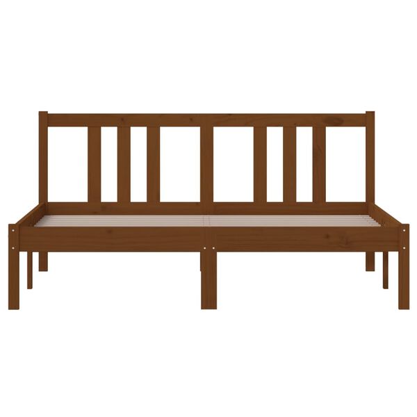 vidaXL Estructura cama sin colchón madera maciza marrón miel 140x190cm