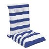vidaXL Cojines silla respaldo bajo 4 uds tela Oxford rayas azul blanco