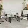 vidaXL Mesa de exterior Negro 80 x 40 x 40 cm Rattan PE y Cristal