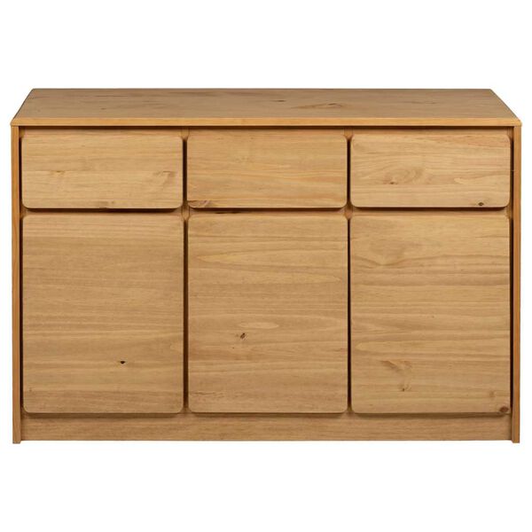 vidaXL Aparador SAUDA madera maciza pino color roble 114x43x75,5 cm