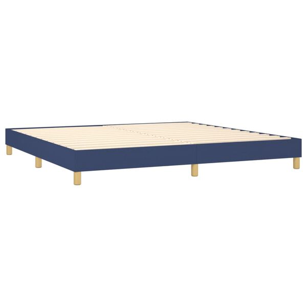 vidaXL Cama box spring con colch&oacute;n tela azul 200x200 cm