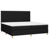 vidaXL Cama box spring con colch&oacute;n tela negro 200x200 cm