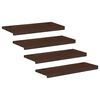vidaXL Alfombras para escalones 4 uds. 80 x 30 x 2 cm Marr&oacute;n Oscuro