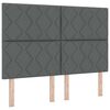 vidaXL Cama tipo Box Spring con colch&oacute;n Gris oscuro 140 x 200 cm tela