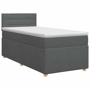 vidaXL Cama box spring con colch&oacute;n Gris oscuro 90 x 200 cm Tela