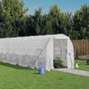 vidaXL Invernadero con estructura de acero blanco 32 m&sup2; 16x2x2 m