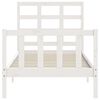 vidaXL Estructura de cama sin colch&oacute;n madera maciza blanca 90x190 cm