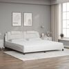 vidaXL Cama Viana con colch&oacute;n cuero sint&eacute;tico blanco 200x200 cm