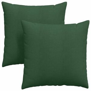 vidaXL Cojines de sof&aacute; 2 pcs Verde oscuro 60 x 60 cm Tela de pana