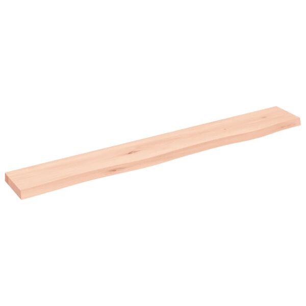 vidaXL Estante de pared madera maciza de roble sin tratar 80x10x2 cm