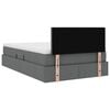 vidaXL Cama con almacenamiento y LED Gris oscuro 120 x 190 cm