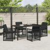 vidaXL Conjunto de Comedor de Jard&iacute;n 5 pcs Negro rat&aacute;n sint&eacute;tico