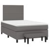 vidaXL Cama box spring con colch&oacute;n cuero sint&eacute;tico gris 120x190 cm