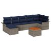 vidaXL Conjunto de sof&aacute;s de jard&iacute;n 8 uds. Gris y azul marino
