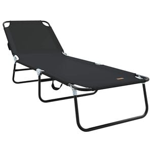 vidaXL Tumbona plegable Negro 188 x 57 x 86,5 cm Poli&eacute;ster