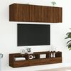 vidaXL Muebles de TV de pared 5 pzas madera de ingenier&iacute;a marr&oacute;n roble